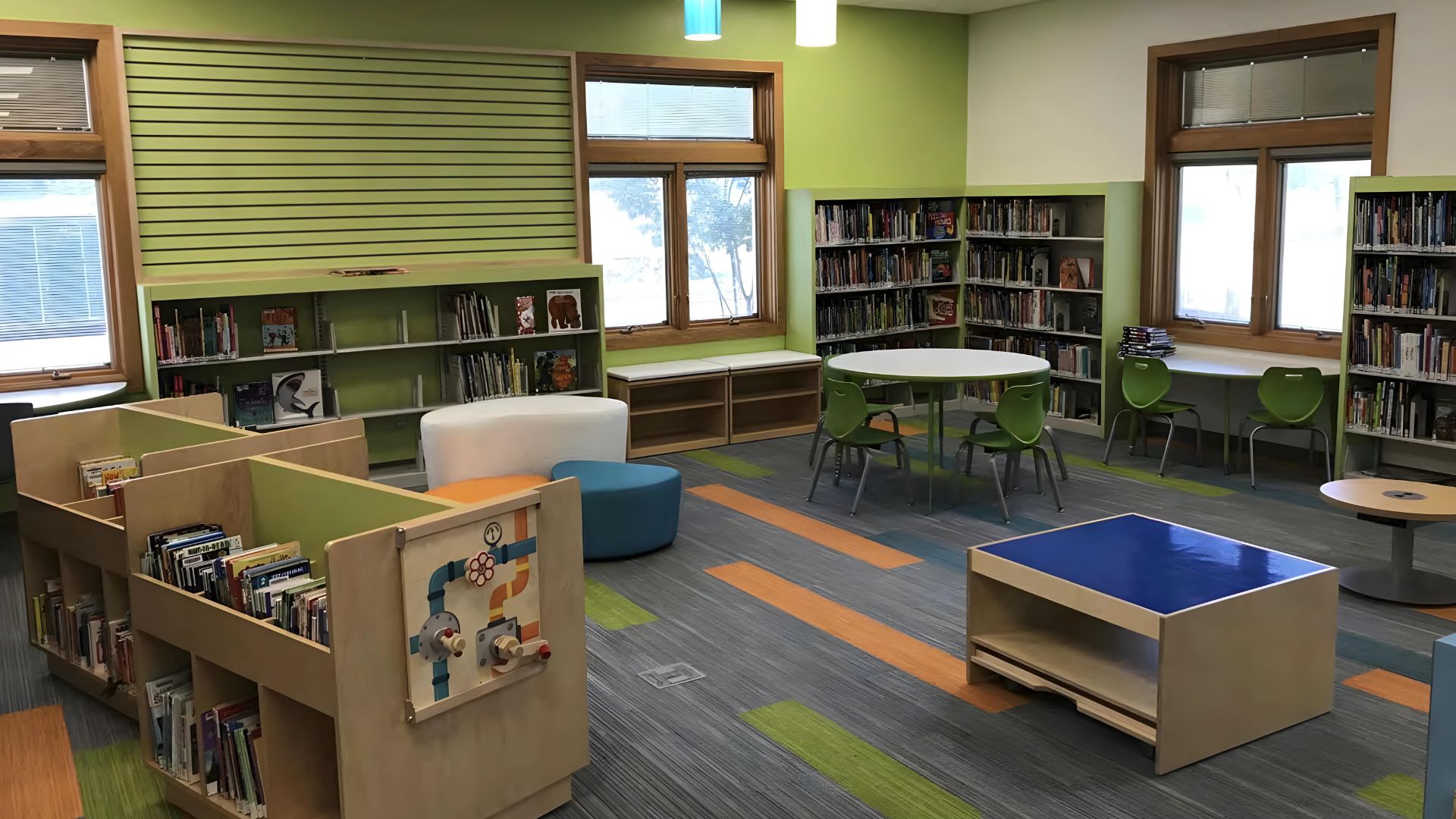 Stark County District Library East Canton Branch books and lounge